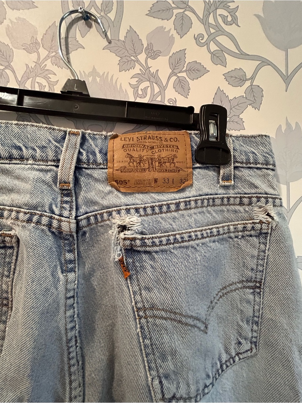 Vintage Orange Tab Levi's 505 Straight Leg Light Blue Straight Men's Jeans 33x32